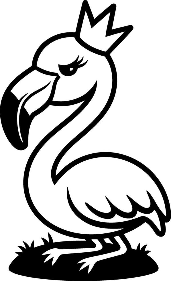 Elegant Crowned Flamingo vector