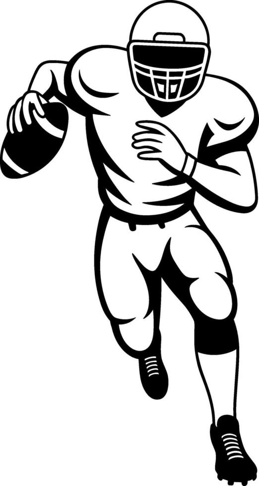 Running Football Player Silhouette vector