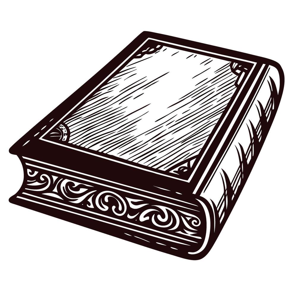 Intricately designed vintage hardcover book with ornate detailing on the cover vector