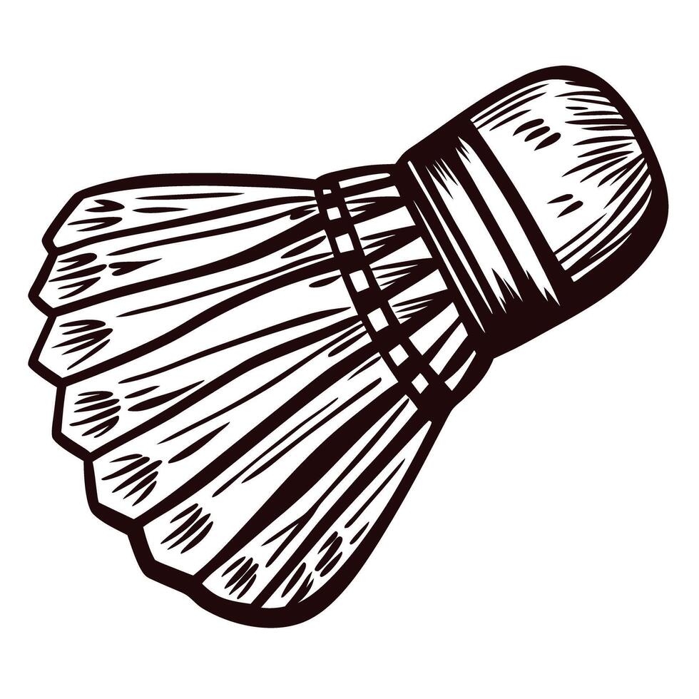 of a detailed badminton shuttlecock in classic black and white design vector