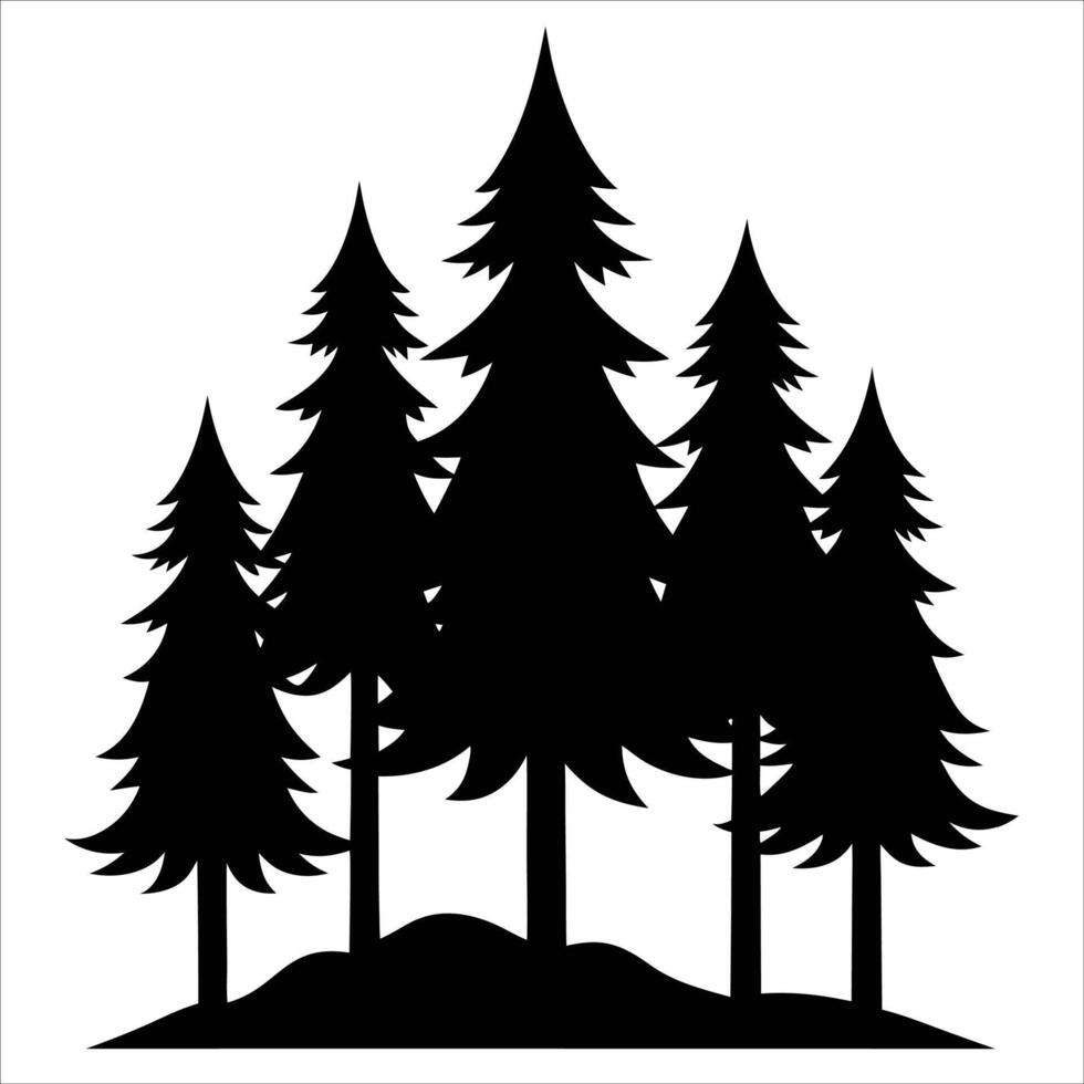 Detailed pine tree silhouettes in format ideal for nature inspired projects landscape artwork outdoor decor forestry themed branding and creative wall art vector