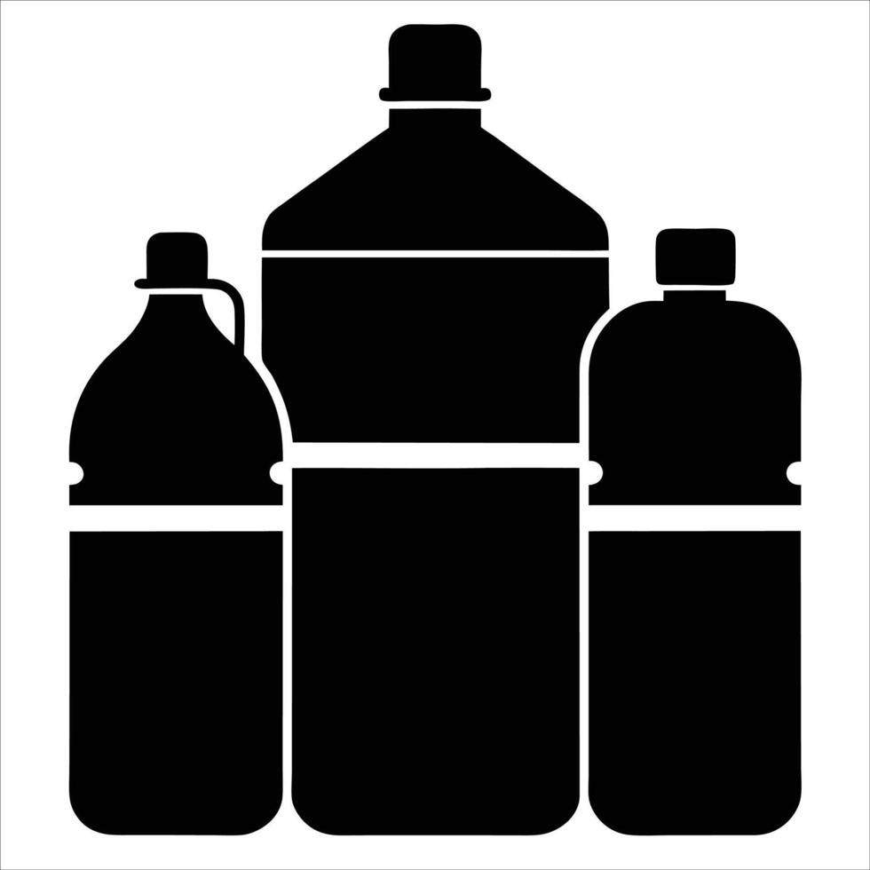 Set of assorted plastic water bottles in different sizes drawn in continuous line art showcasing eco friendly packaging hydration essentials and simple container designs vector