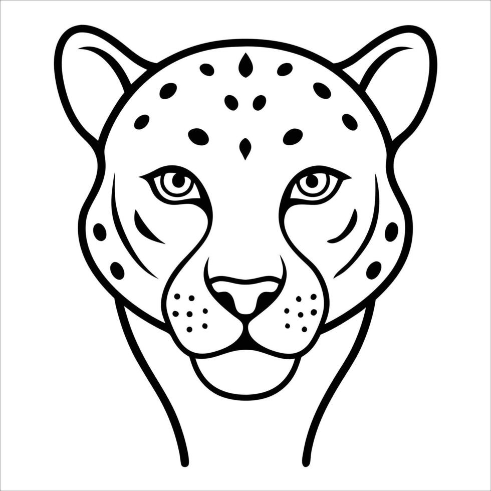 Minimalist leopard portrait drawn in continuous line art portraying fierce wild energy and exotic patterns with artistic and clean modern expression vector