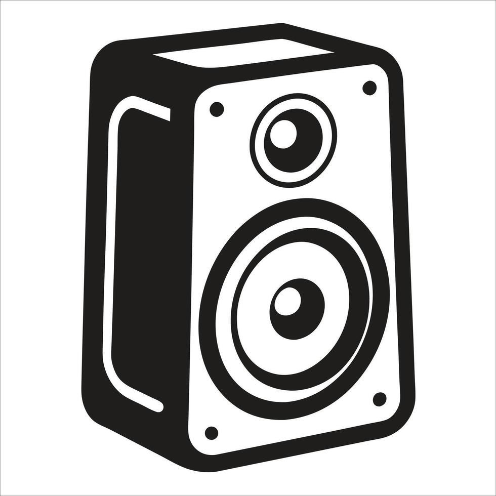 Music speaker depicted in clean continuous line art style modern sound equipment ideal for music technology stereo systems and entertainment tech themed illustrations vector