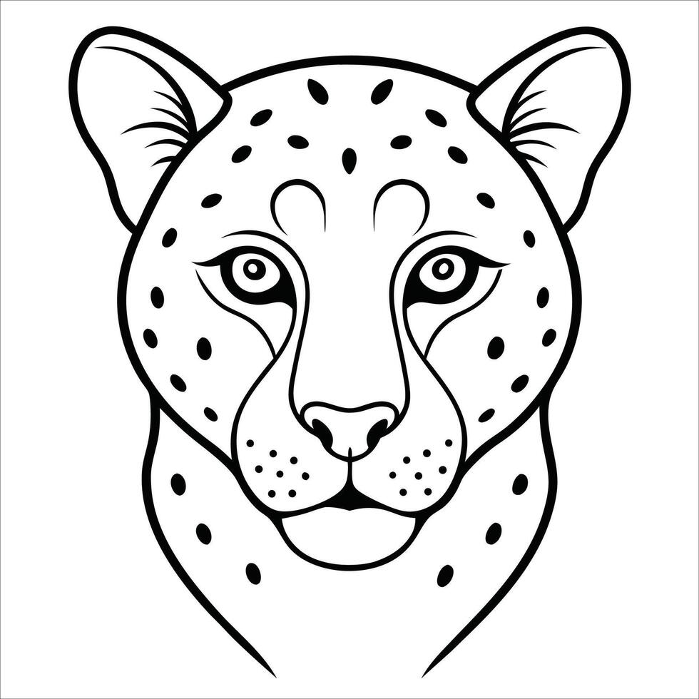 Graceful leopard face captured in continuous line art style symbolizing strength agility and wilderness with fluid elegant contours for visual appeal vector