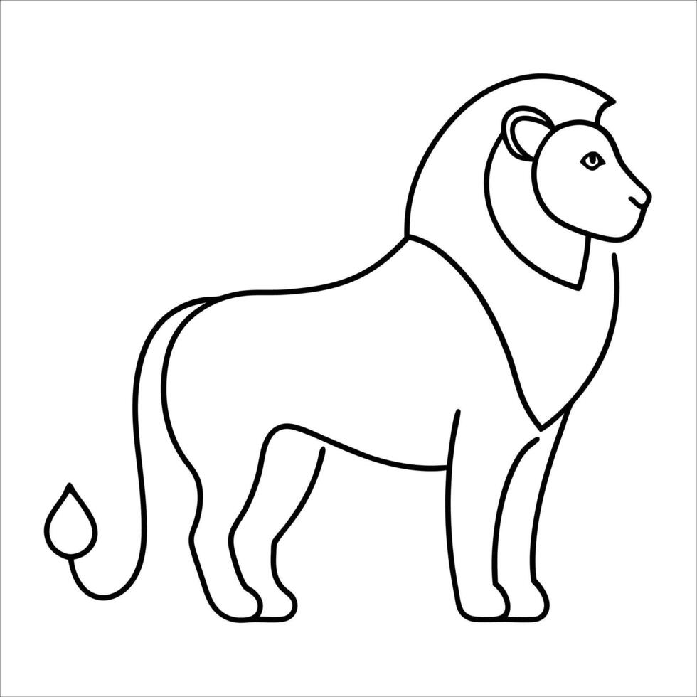Minimalist lion illustration in continuous line art style capturing the majestic beauty of a wild animal for modern art prints logos tattoos or stylish wall decor vector