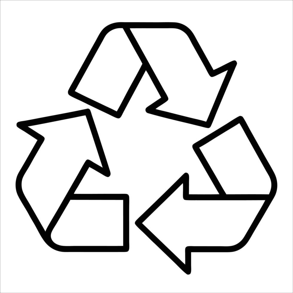 Recycling symbol drawn in continuous line art style perfect for environmental awareness campaigns sustainability themed visuals and green eco friendly designs vector