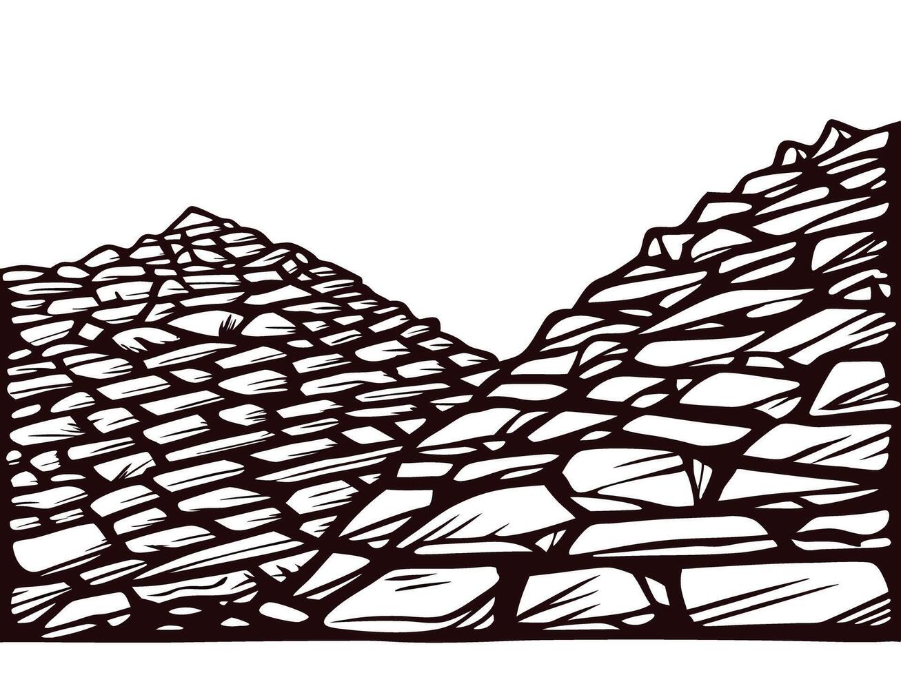 Ancient pyramid structures with geometric stone patterns under clear sky vector