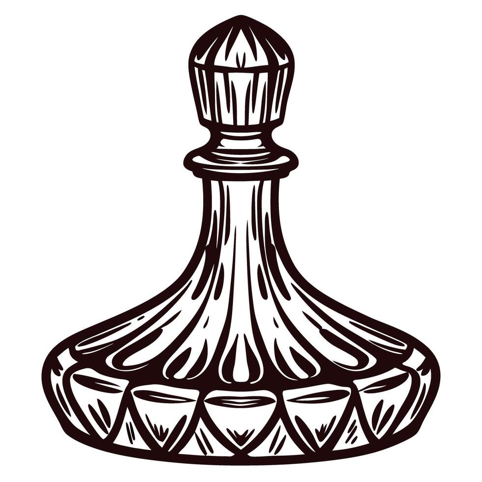 Ornate vintage perfume bottle with textured surface design vector