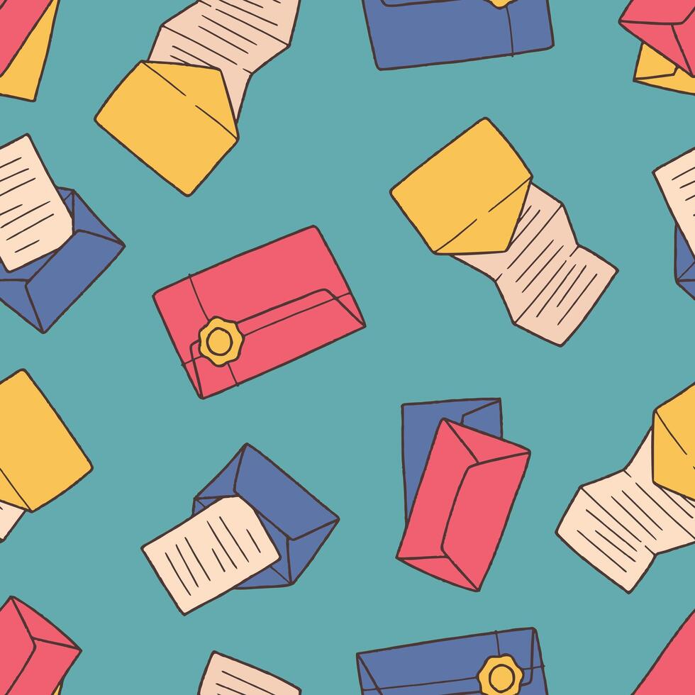 Mail Pattern Repeat Seamless for Wallpaper Background Cover Packaging vector