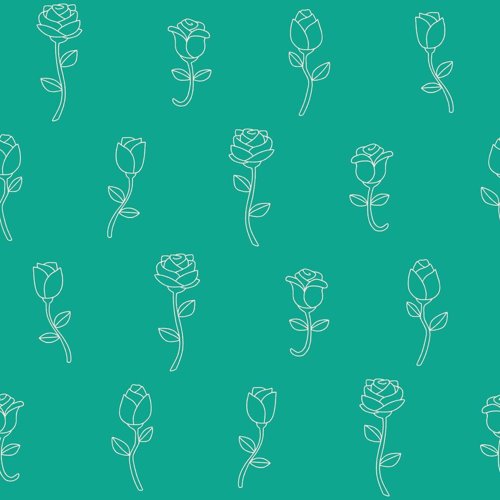 Outline Rose Flower Seamless Pattern Background for Print Fabric Surface Fashion Wrapping vector
