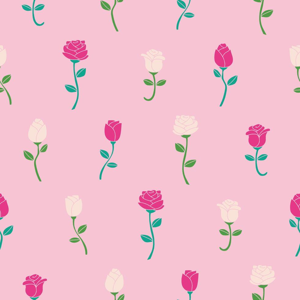 Rose Flower Seamless Pattern Background for Print Fabric Surface Fashion Wrapping vector