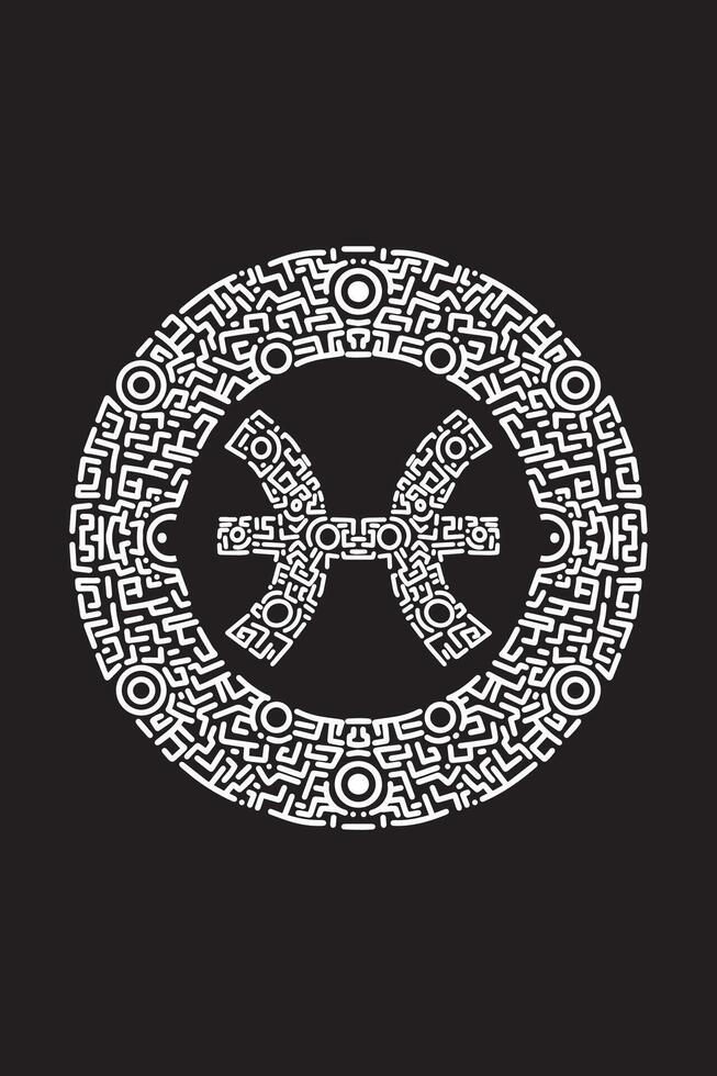 The symbol for the letter k is in a circular pattern vector