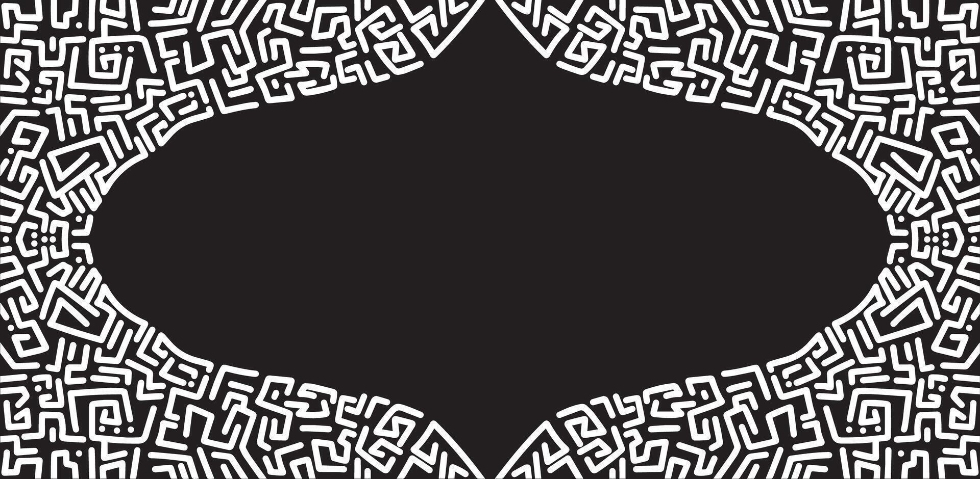 Islamic arabic calligraphy pattern with a black and white square vector