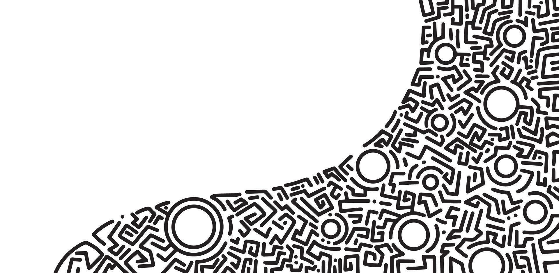 A black and white drawing of a man's face vector