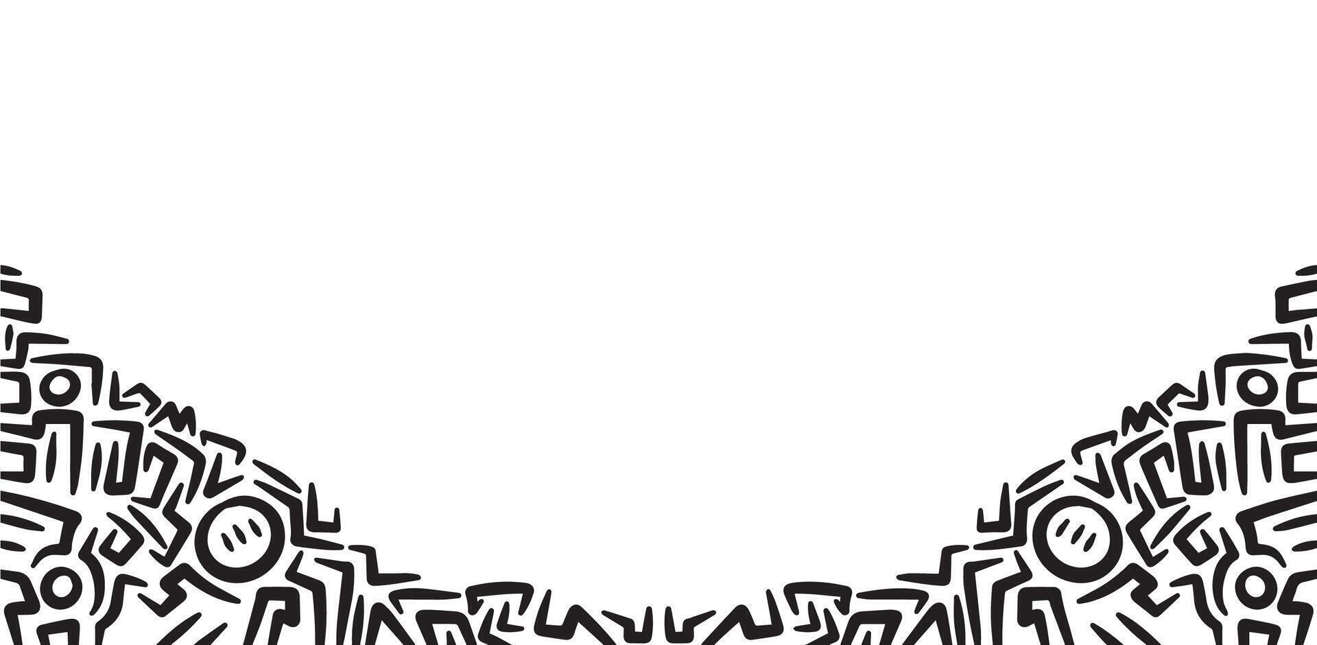 A black and white abstract design with a lot of different shapes vector