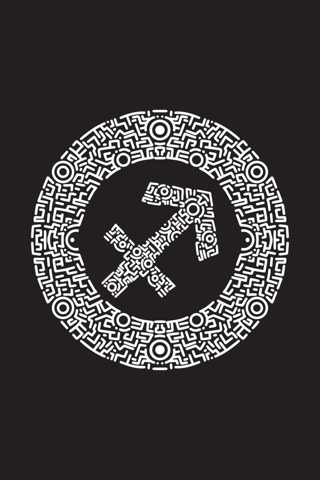 The zodiac sign of astrology in a circular pattern vector