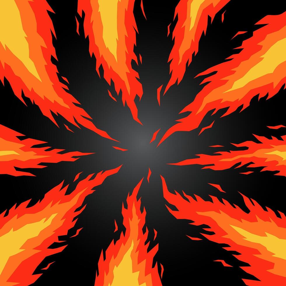 Fire flame illustration with orange and yellow on dark background, banners and poster frame designs. vector