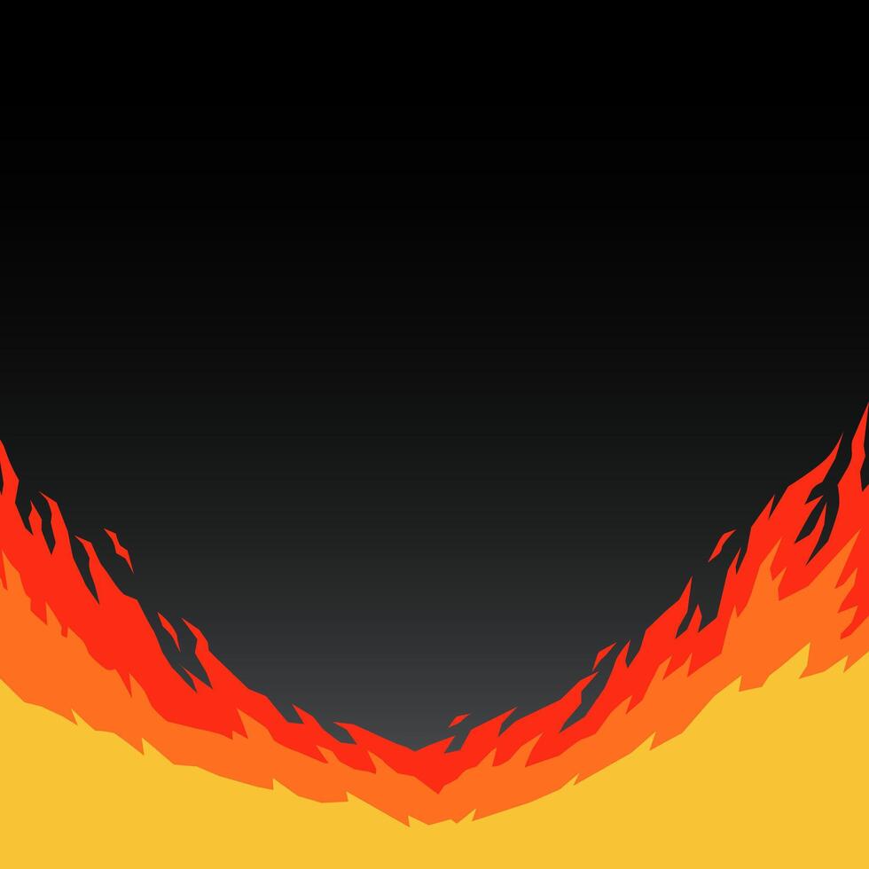 Fire flame with orange and yellow on dark background, banners and poster frame designs. vector