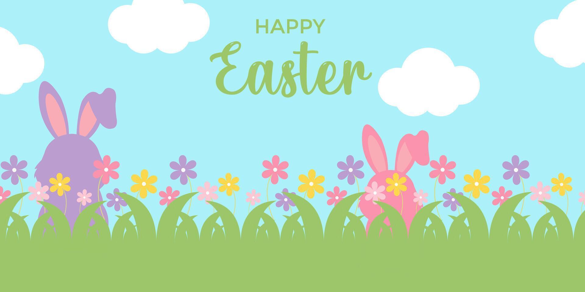 Happy Easter day banner vector