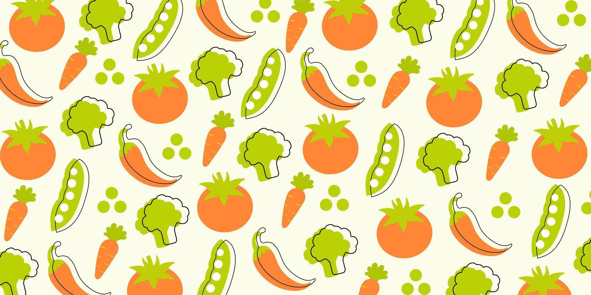 Vegetables seamless pattern for backgrounds, presentations, wrapping papers vector