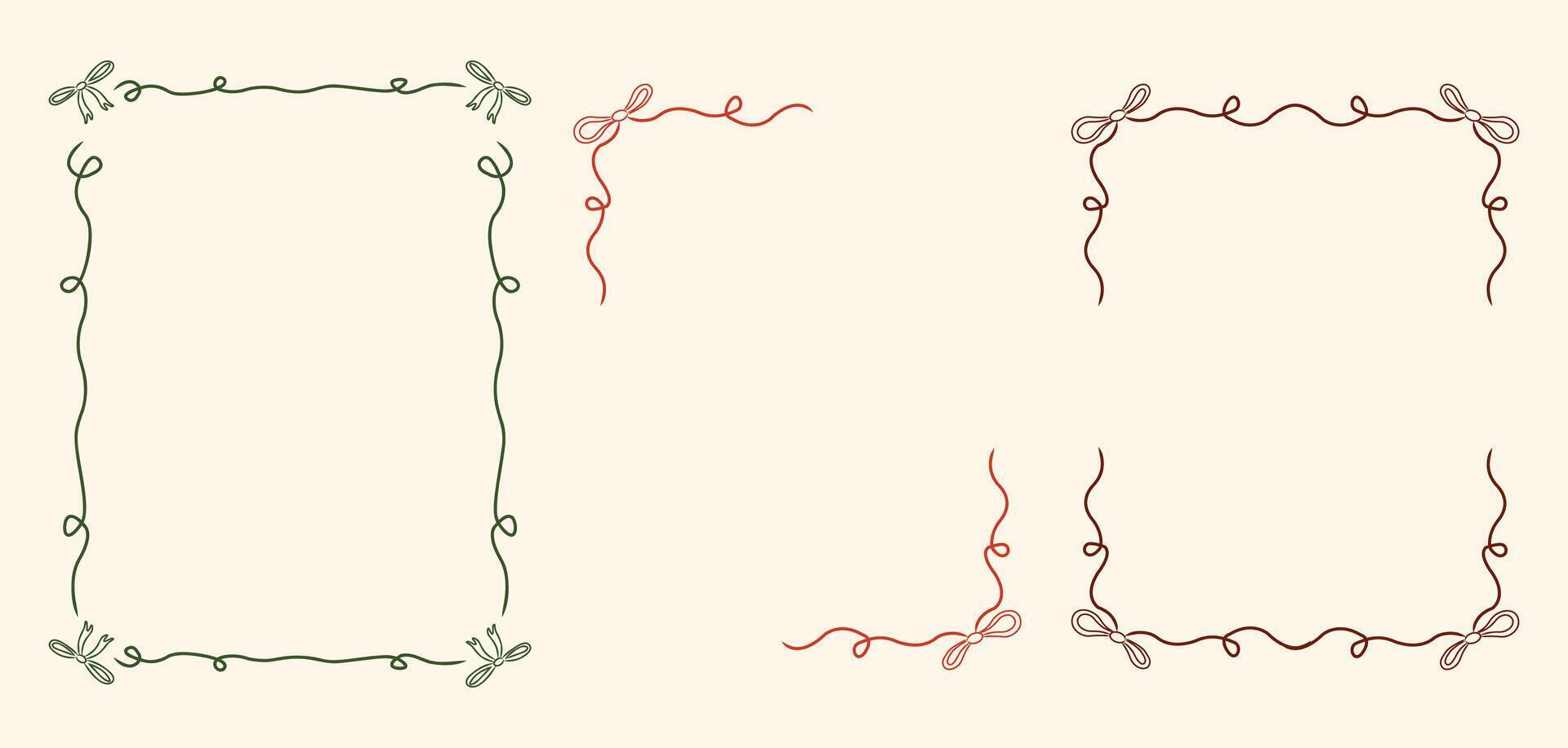 Hand drawn Christmas frames set. Trendy borders for invitations, greeting cards, event flyers vector