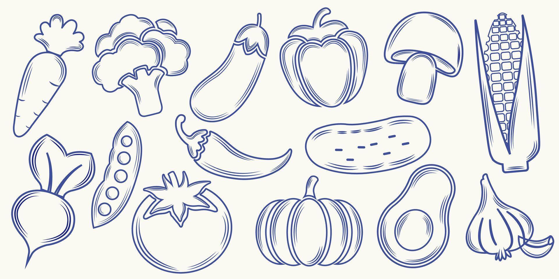 vegetable icons illustration vector