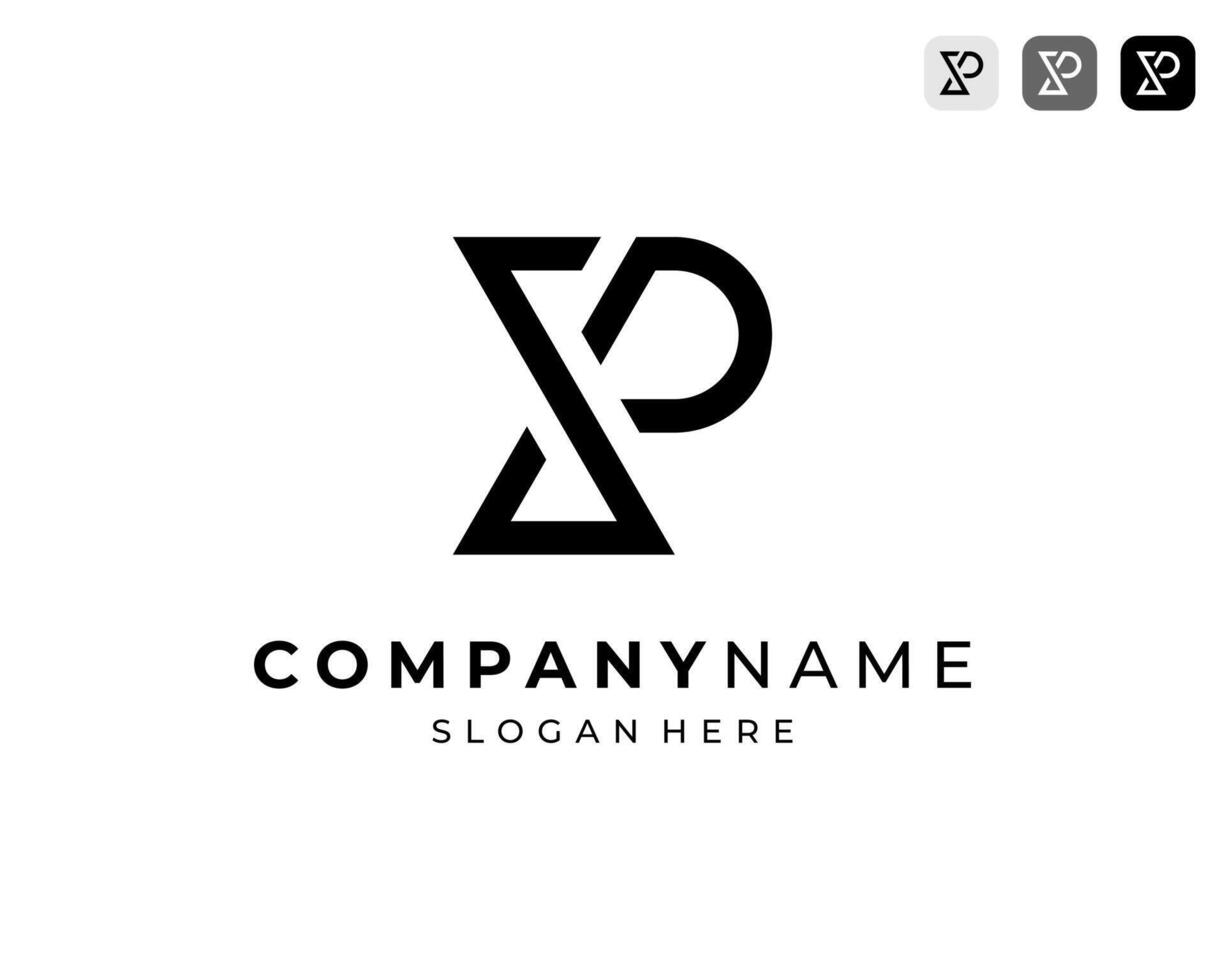 Initial Letter XP Monogram Modern Line For Brand or Business Logo Design Illustration vector