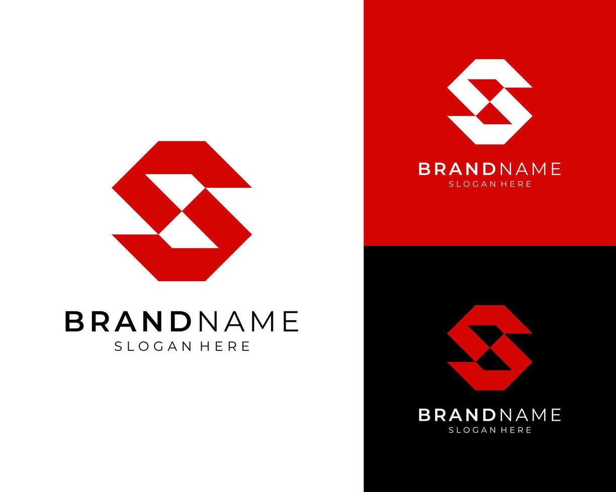 Abstract Letter S Modern Geometric For Security Technology Logo Design Illustration vector