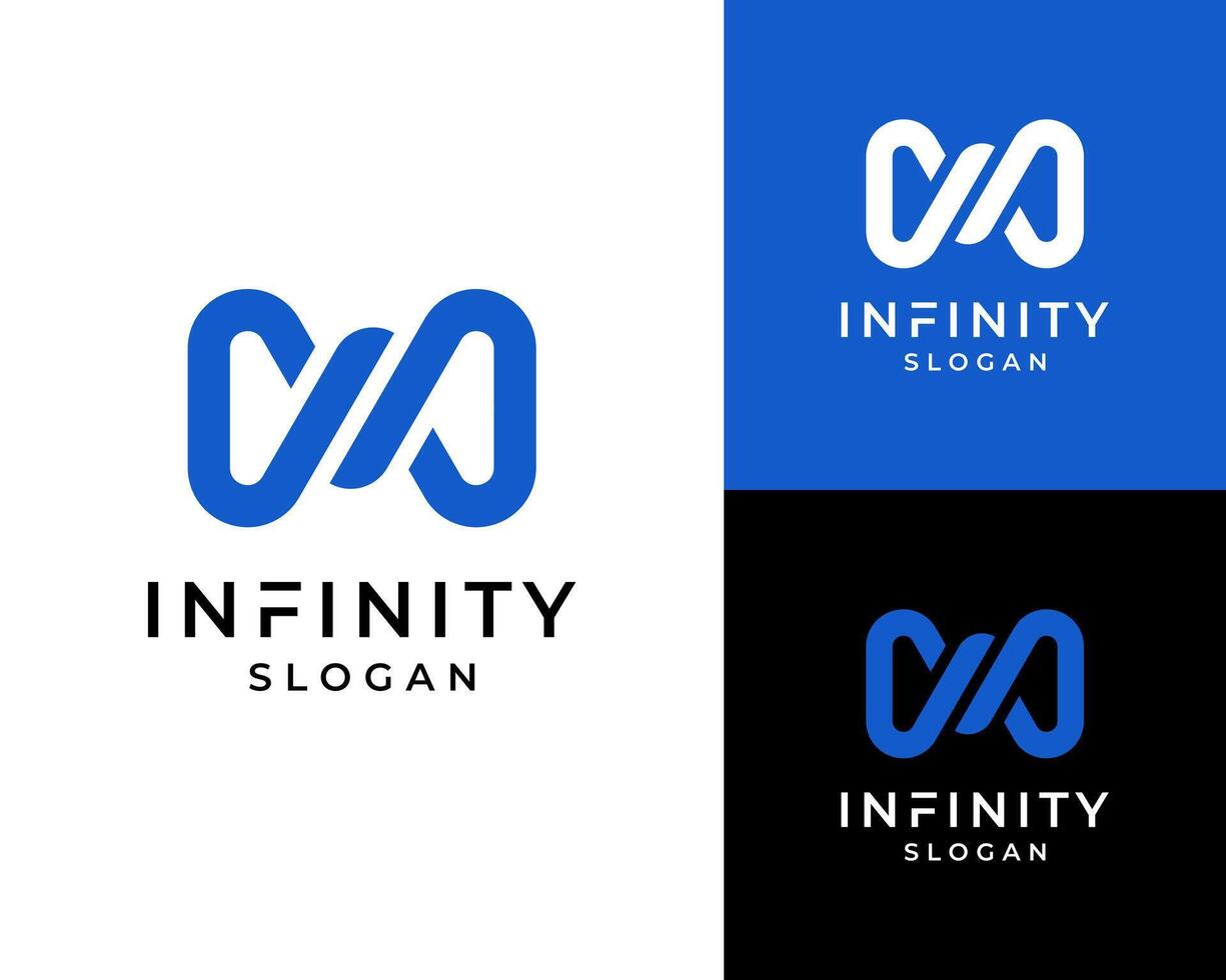 Infinity Loop Abstract With Simple Modern Line For Brand or Business Logo Design Illustration vector