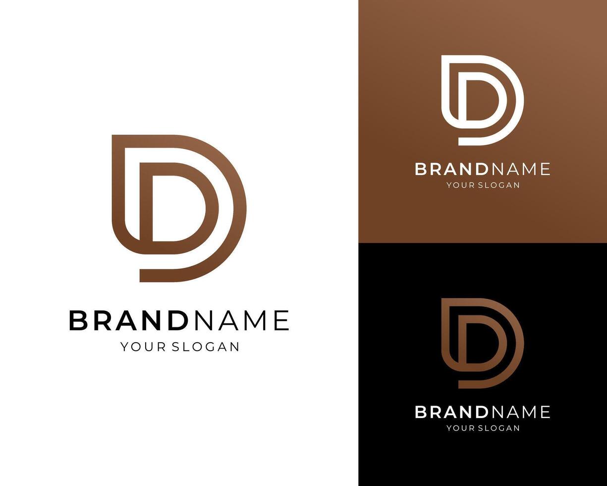 Initial Letter D Monogram Luxury Elegant Line Minimalist For Brand Logo Design Illustration vector