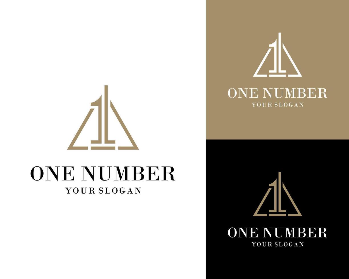 Number 1 Luxury Minimalist Line For Brand or Business Logo Design Illustration vector