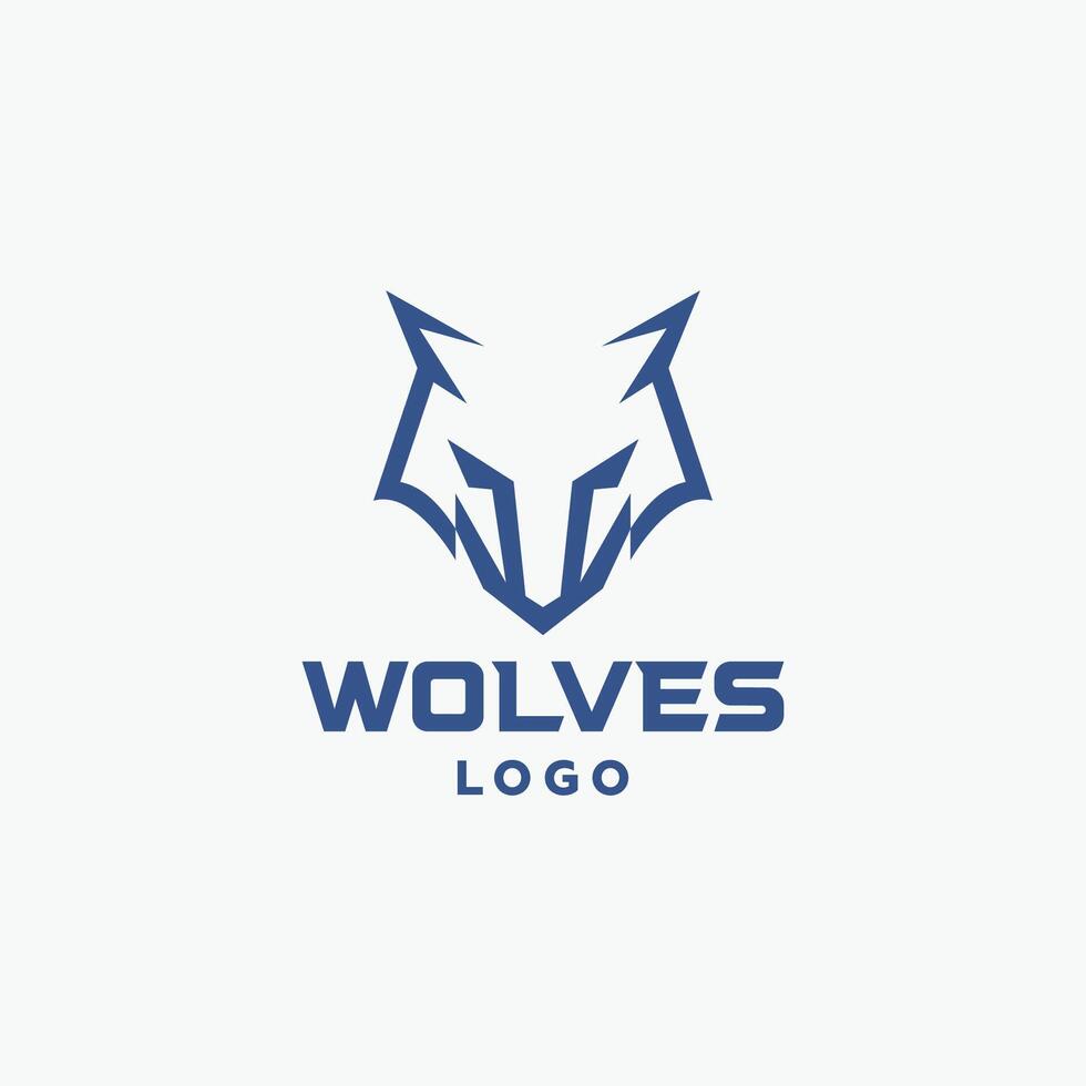 Simple wolf logo design template vector