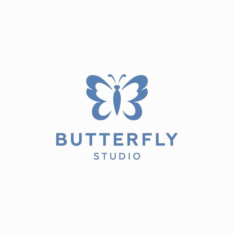 Simple butterfly logo design template vector