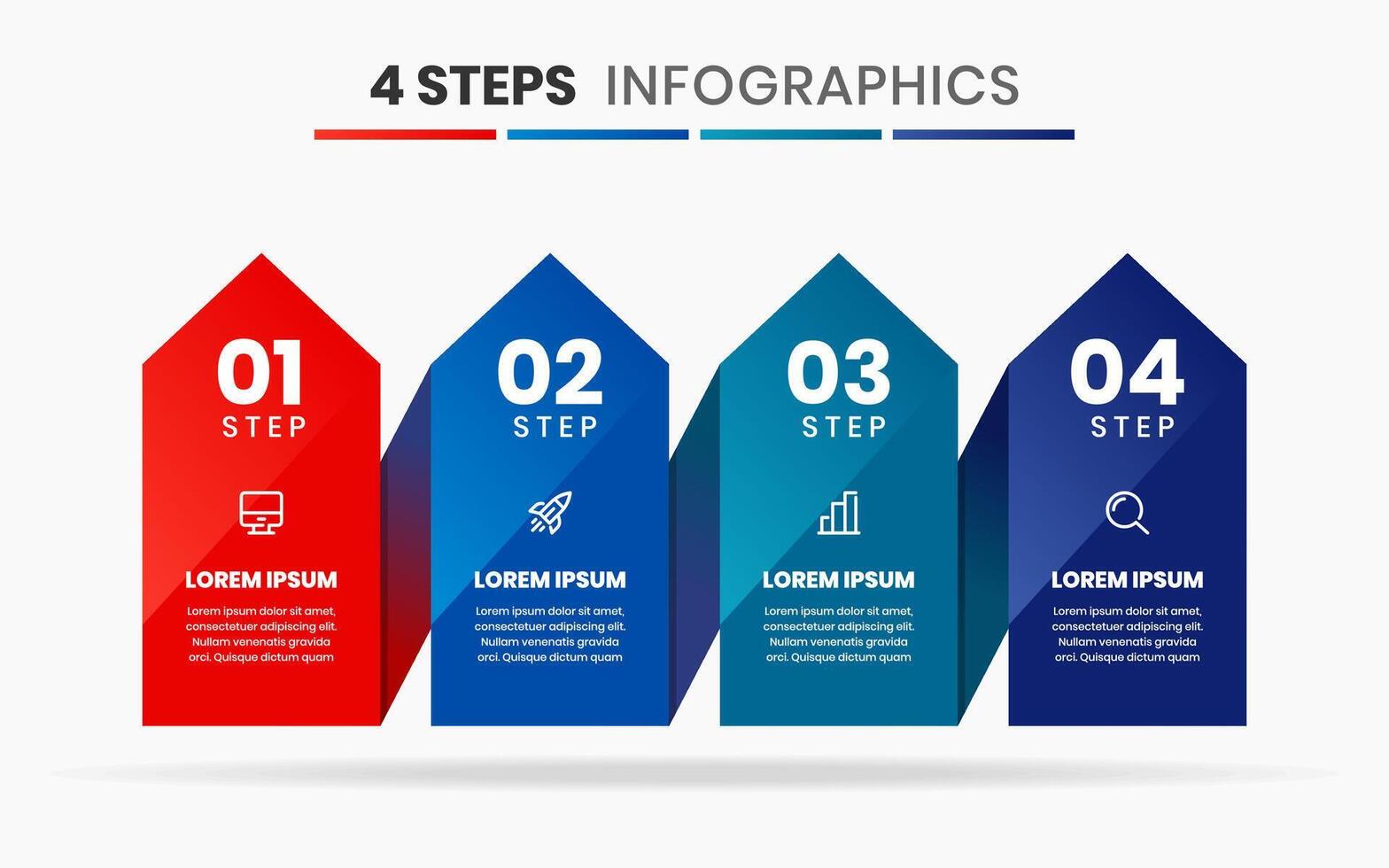 Abstract Infographic Element Design Templates with Icons and 4 Steps. Good for Process Diagram, Presentations, Workflow Layout, Banner, Flow Chart vector