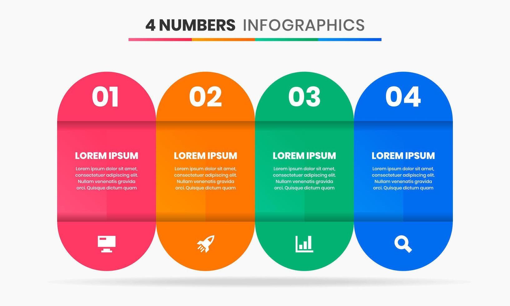 Abstract Infographic Element Design Templates with Icons and 4 Numbers. Good for Process Diagram, Presentations, Workflow Layout, Banner, Flow Chart, Infographic vector