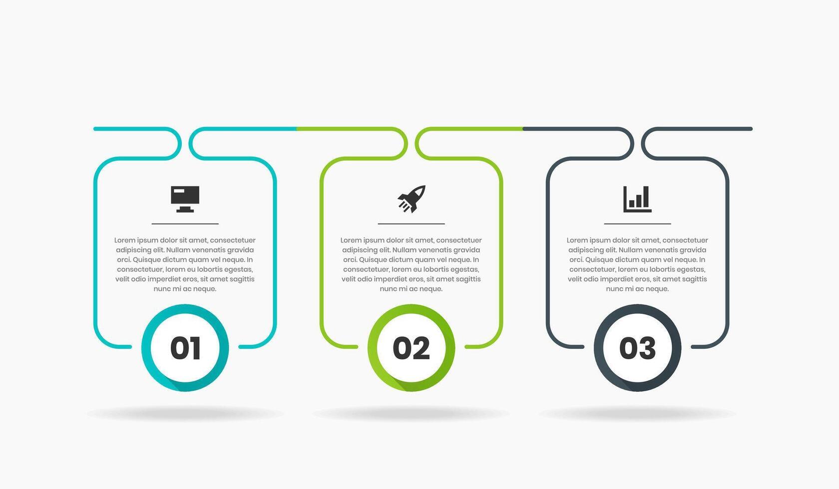 Line Infographic Element Design Templates with Icons and 3 Numbers. Suitable for Process Diagram, Presentations, Banner, Flow Chart, Infographic vector