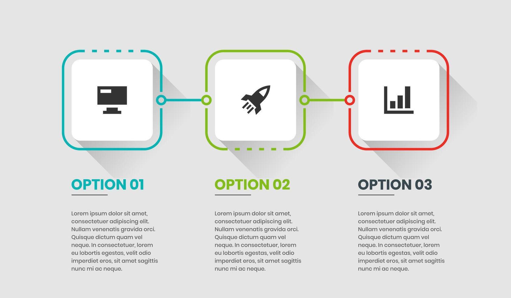 Infographic Element Design Templates with Icons and 3 Options or Steps. Suitable for Process Diagram, Presentations, Banner, Flow Chart, Infographic. vector