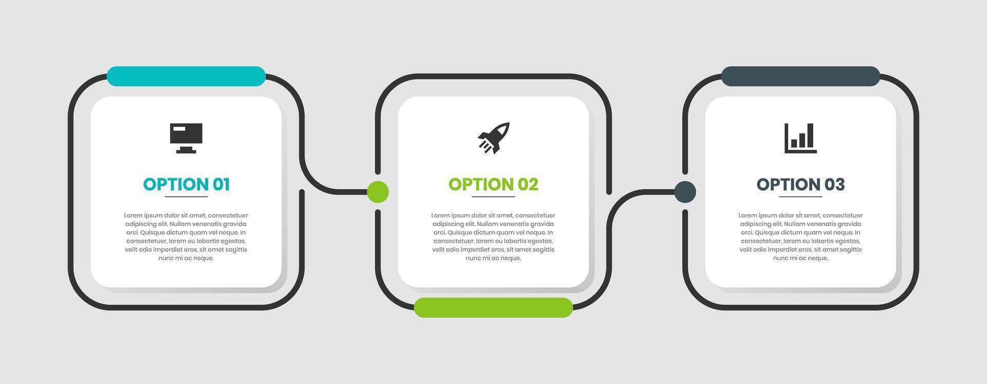 Square Infographic Element Design Templates with Icons and 3 Options. Suitable for Process Diagram, Presentations, Workflow Layout, Banner, Flow Chart vector