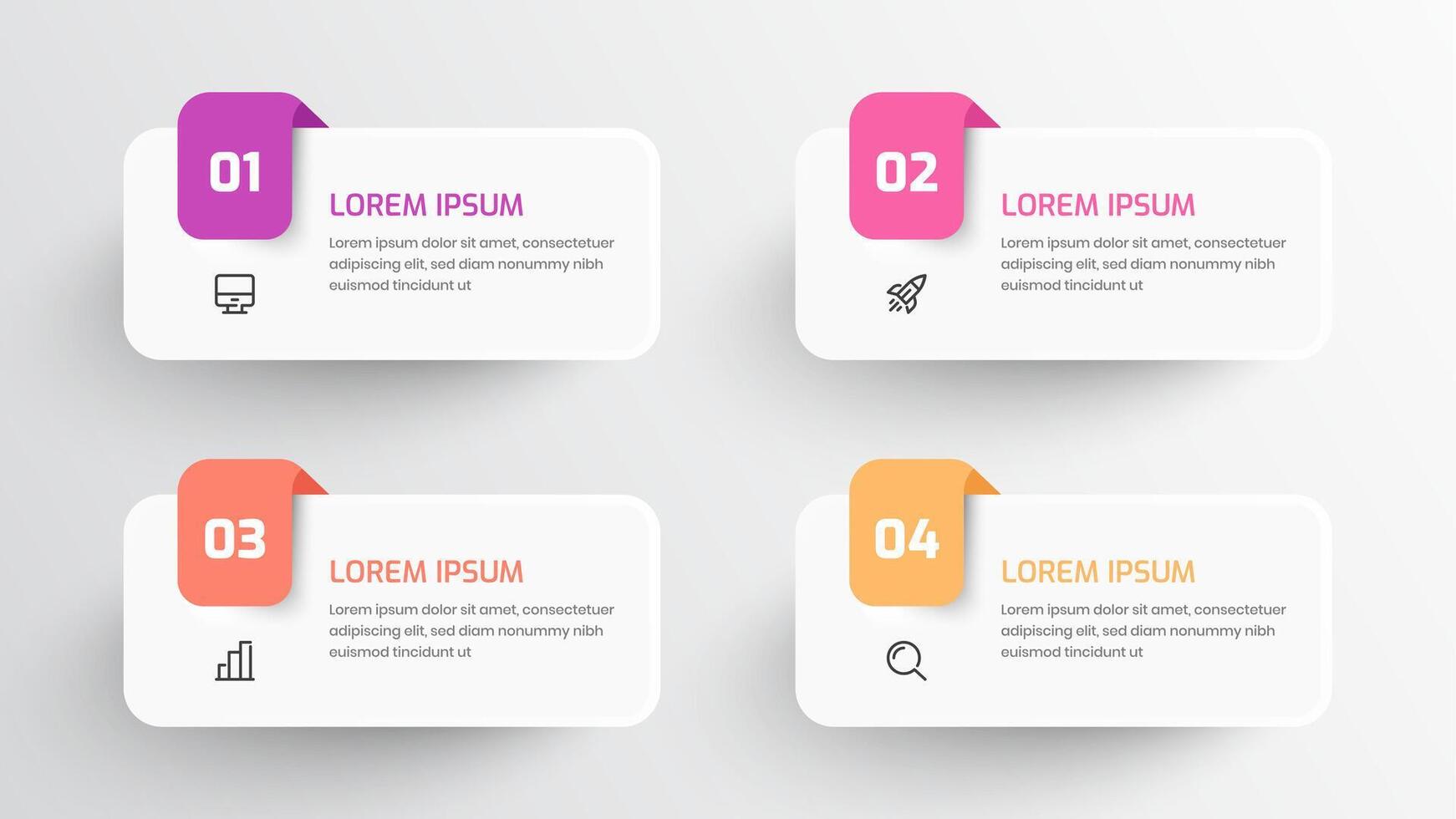Business Infographic Template Creative Design with Icon and 4 Number for Presentation vector