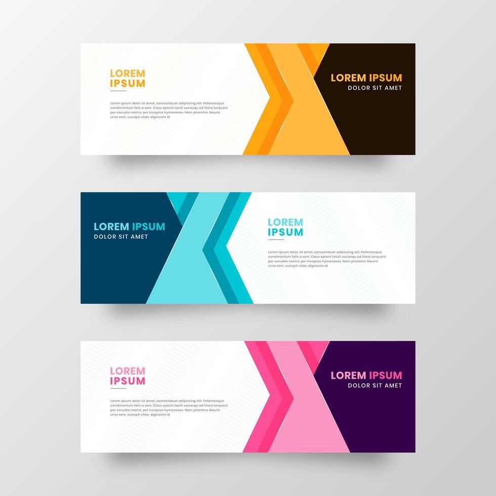 Three Banners with Colorful Shapes on Them vector
