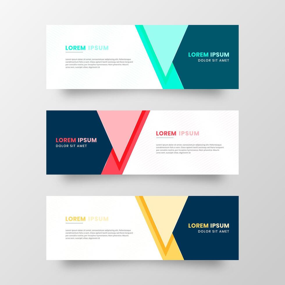 Three Banners with Colorful Shapes vector