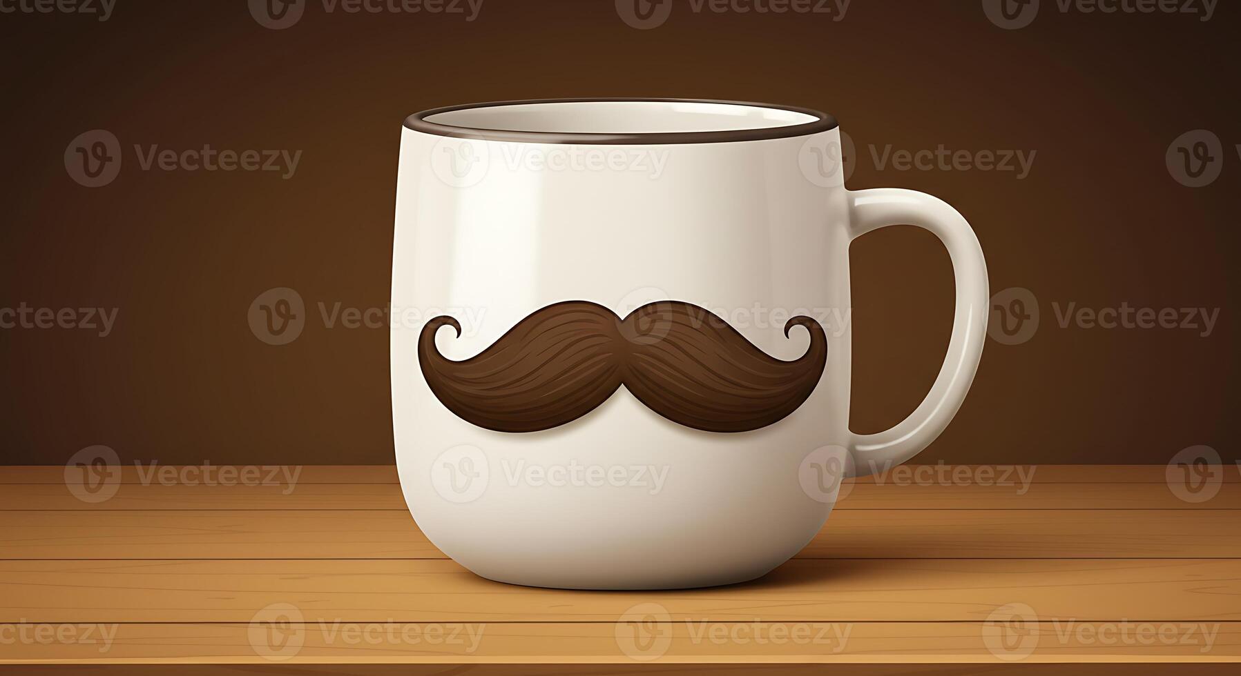A stylish mug with a dashing mustache design, perfect for a Father's Day gift or for any man who appreciates a bit of quirky style. photo