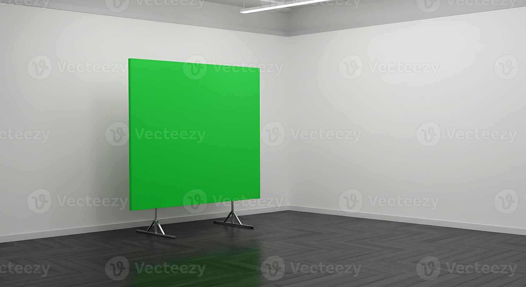 Green Screen Studio Setup. A clean, minimalist backdrop for digital compositing and production. photo