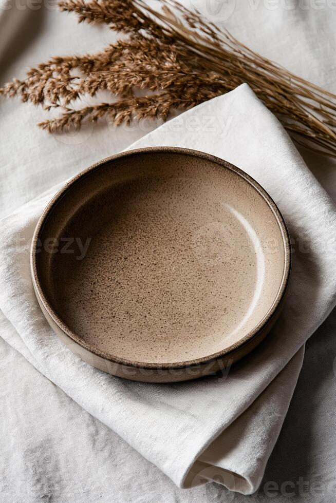 A plate with brown and white stains on it photo