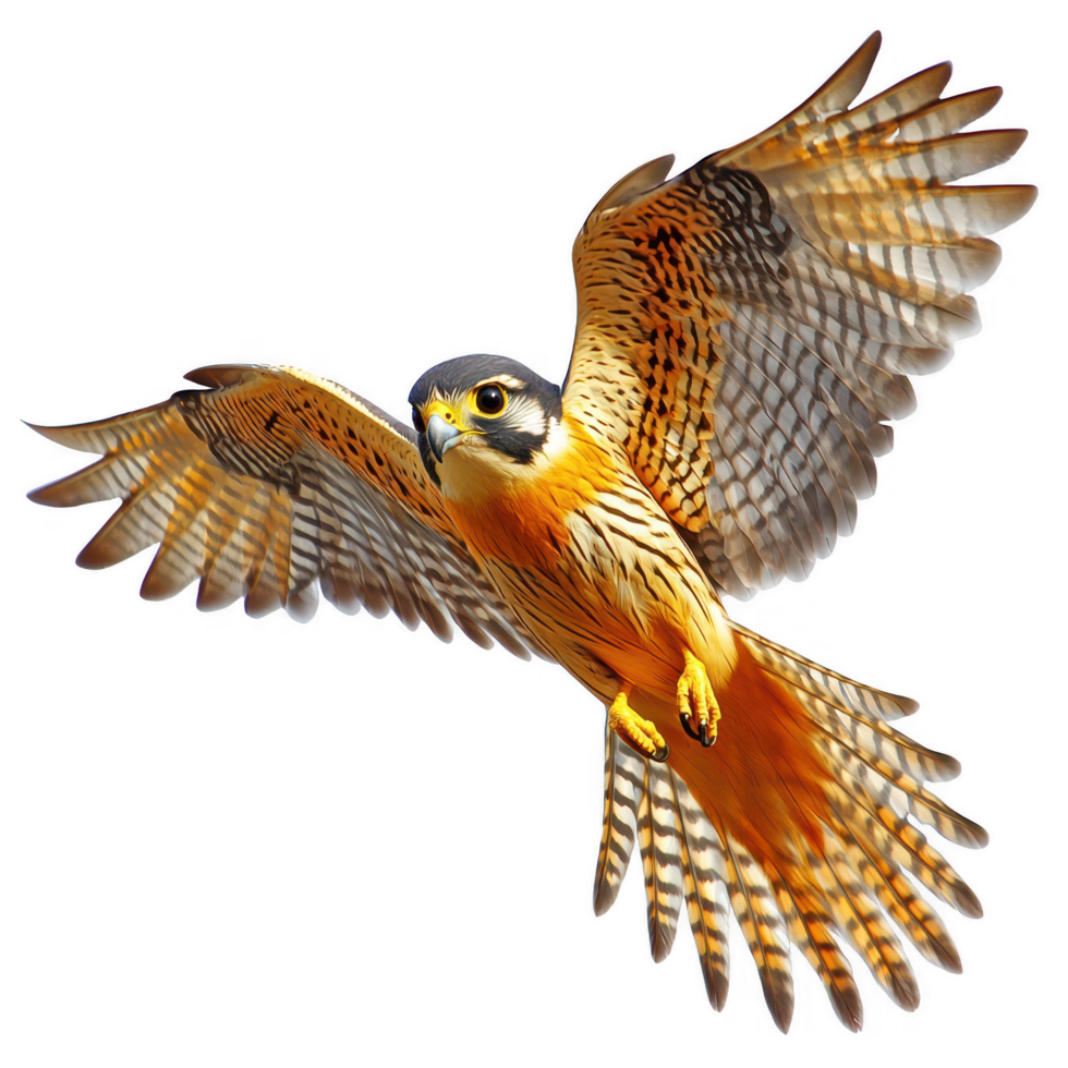 Majestic peregrine falcon soaring gracefully in the open sky with wings spread png