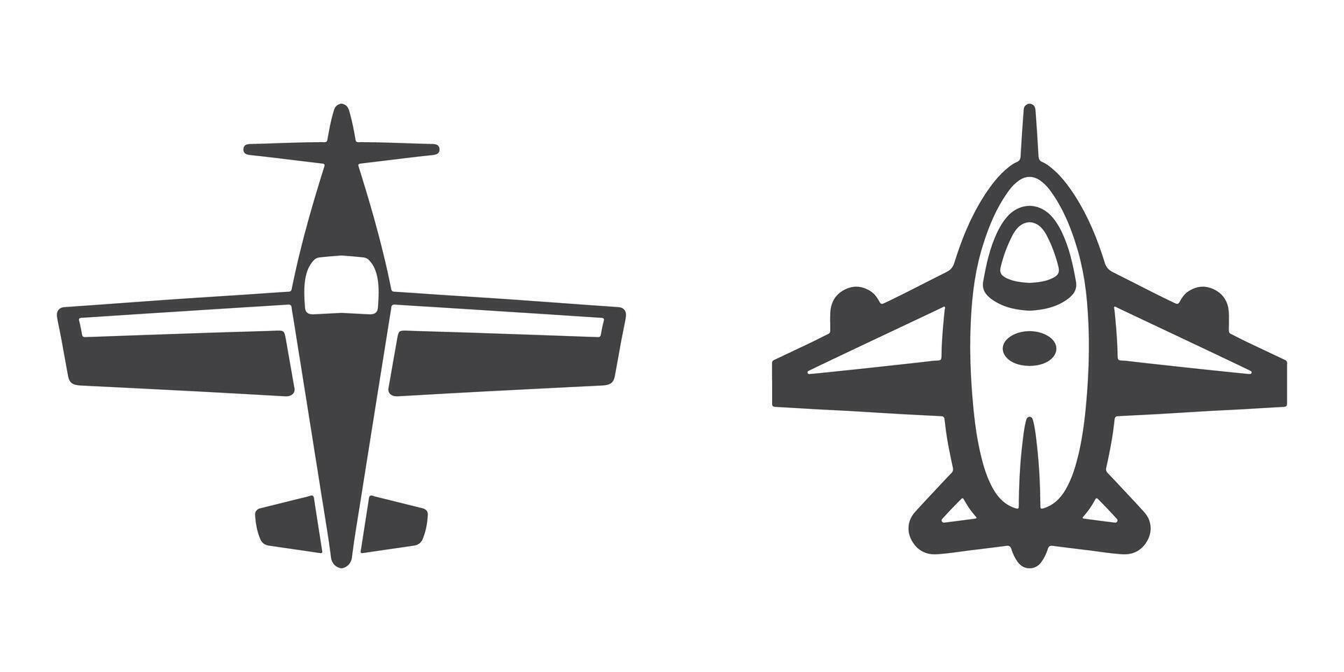 Professional Airplane Icons Silhouette vector