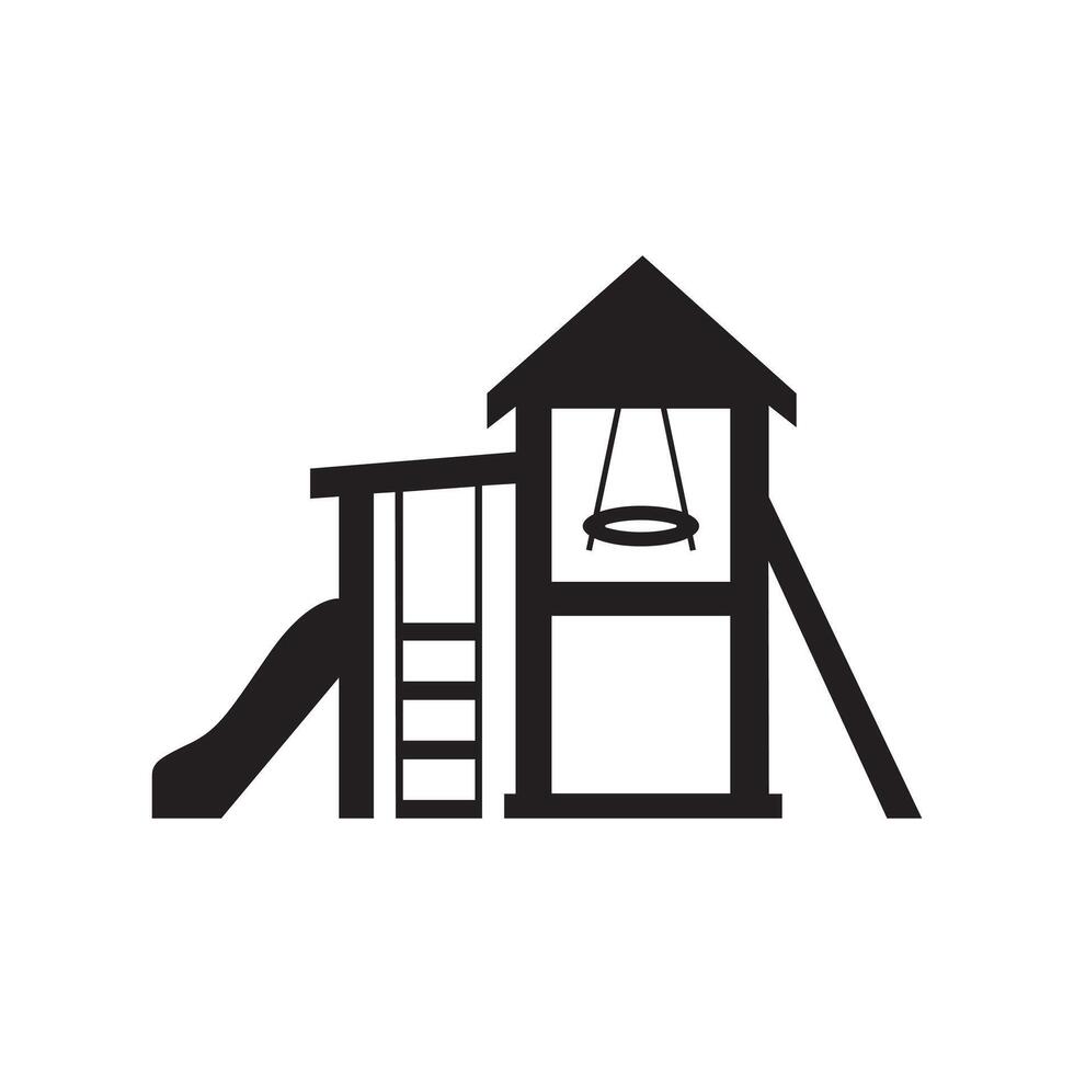 outline of a playground silhouette vector