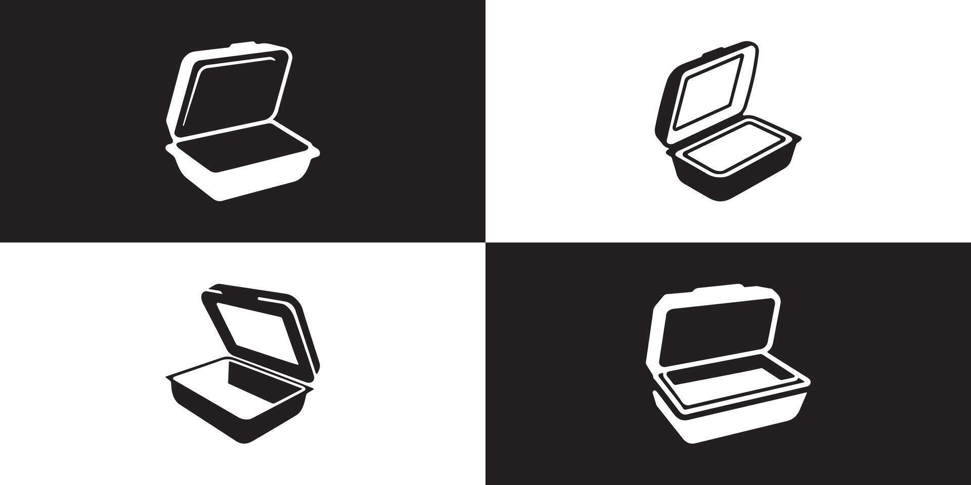 Professional Lunch Box Icons Silhouette Illustration vector