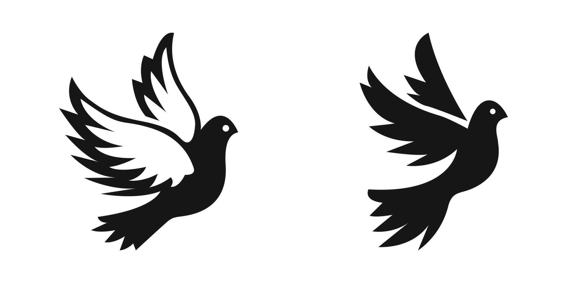 silhouette of flying doves vector